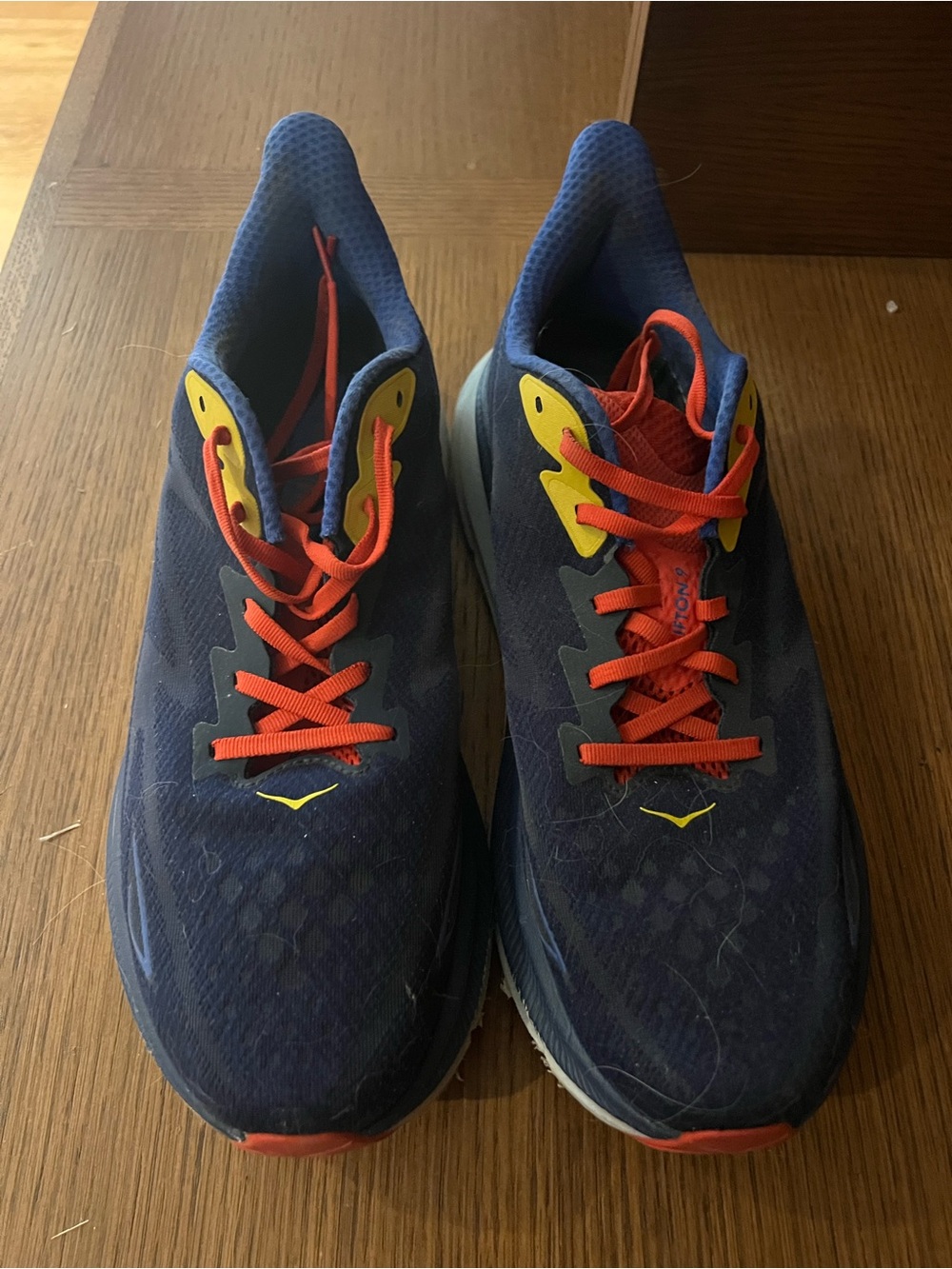 HOKA men’s ' Navy Running Shoes with Coral Accents - Picture 2 of 4
